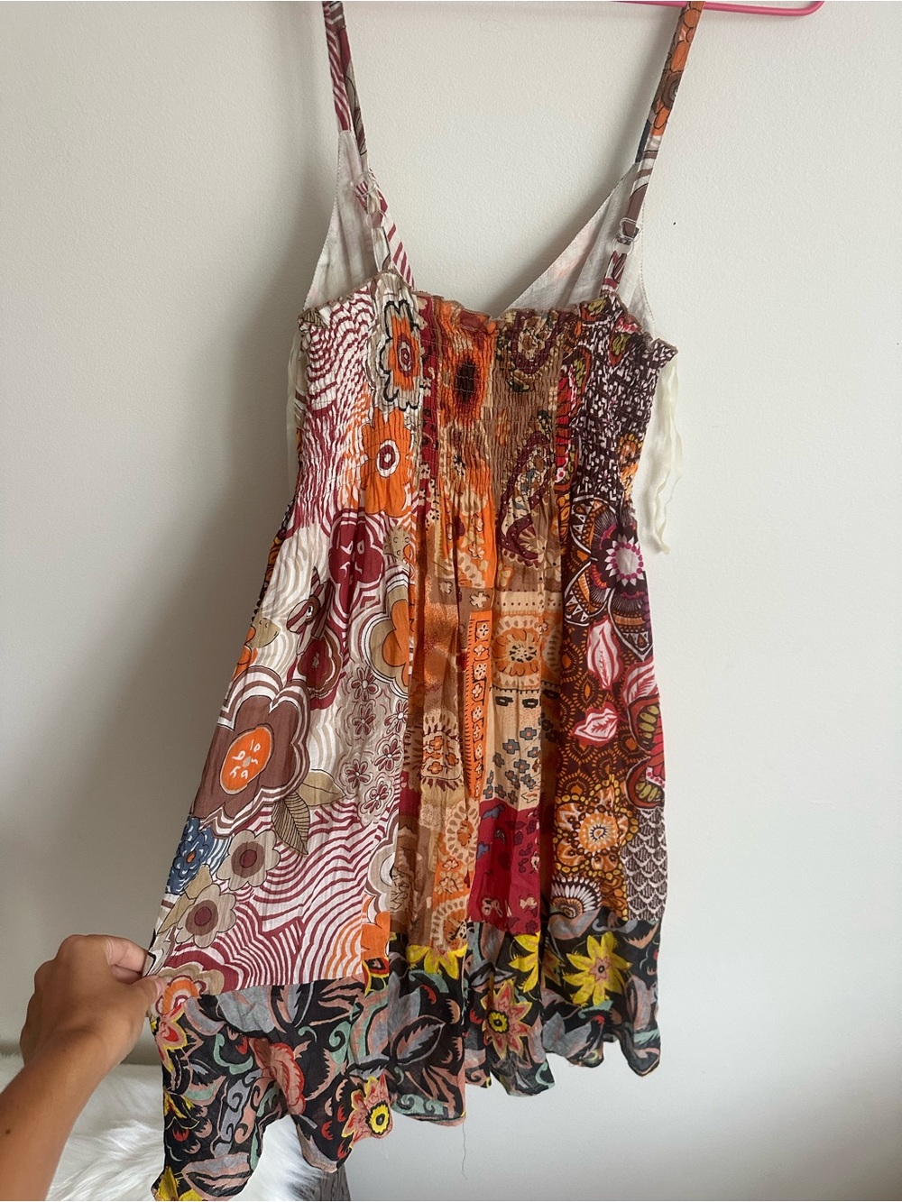 India Boutique - Bohemian Floral Patchwork Sundress - Multicolor 100% cotton - Picture 2 of 3